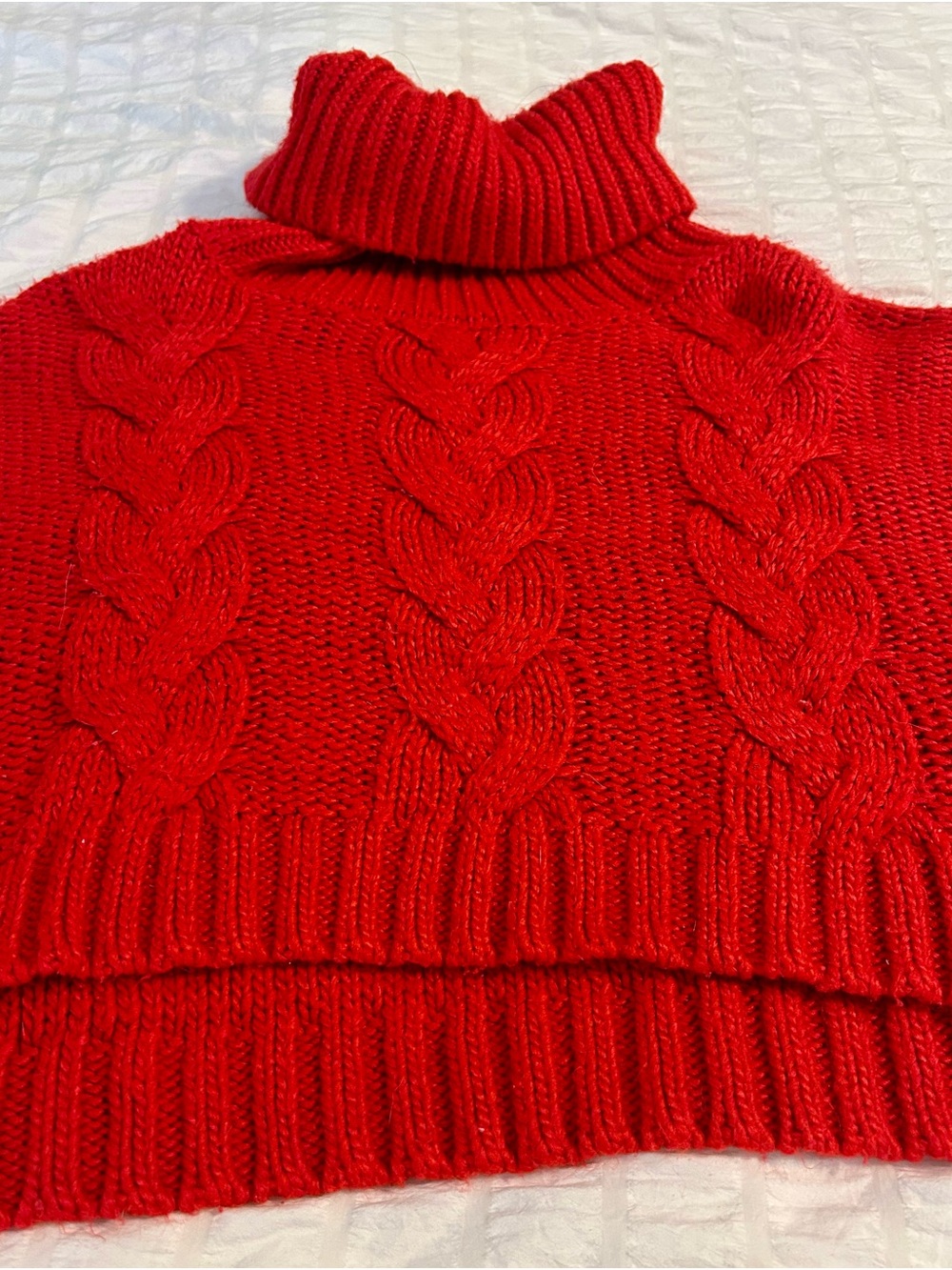 Jack by BB Dakota Red Cable-Knit Turtleneck Sweater